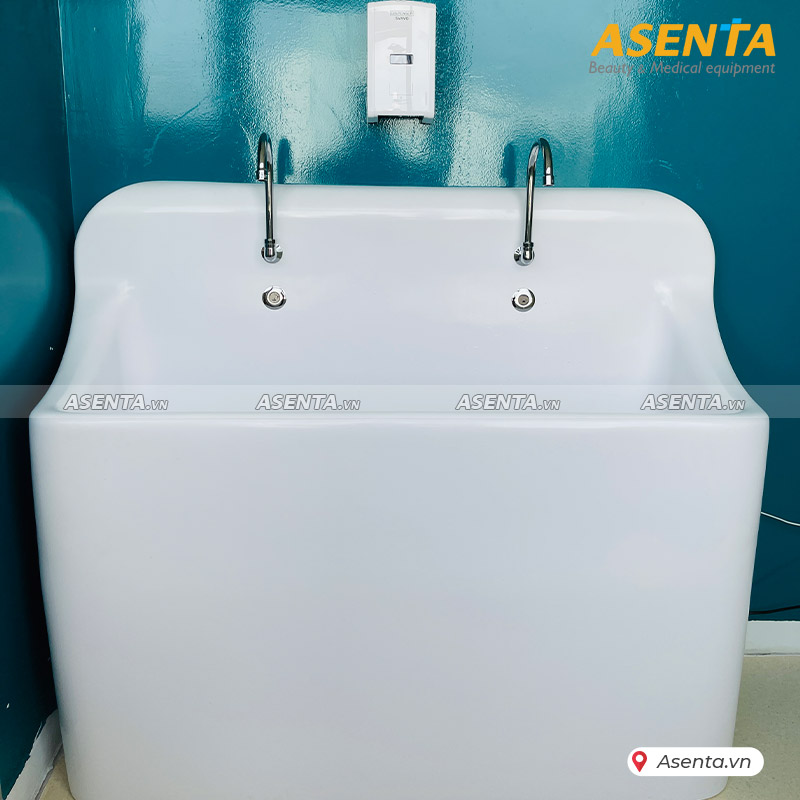 Bồn rửa tay tiệt trùng composite 2 vòi dạng đứng