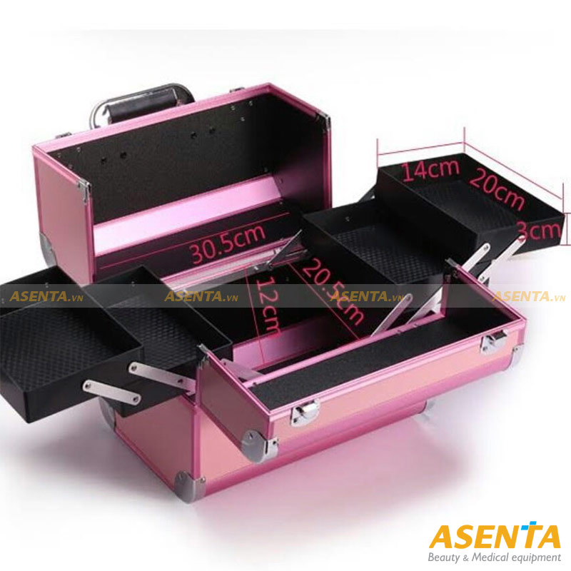 Cốp nhôm 3 tầng đựng dụng cụ phun xăm, nail