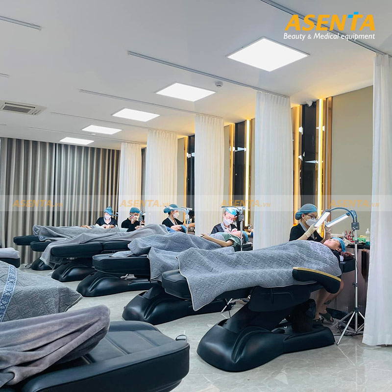 Giường phun xăm chỉnh điện tay gỗ 4 động cơ HMBB-8031