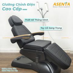 Giường thẩm mỹ chỉnh điện 4 động cơ tay gỗ HMBB-8035