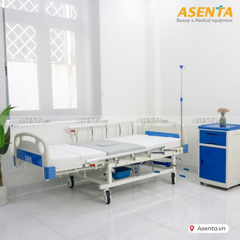 Giường hồi sức cấp cứu ICU 4 tay quay đa chức năng có bô B01-I