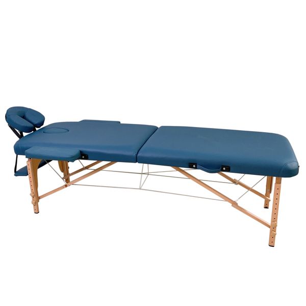 Giường gấp vali chân gỗ Full phụ kiện HMBB-8103-60 - Xanh Dương