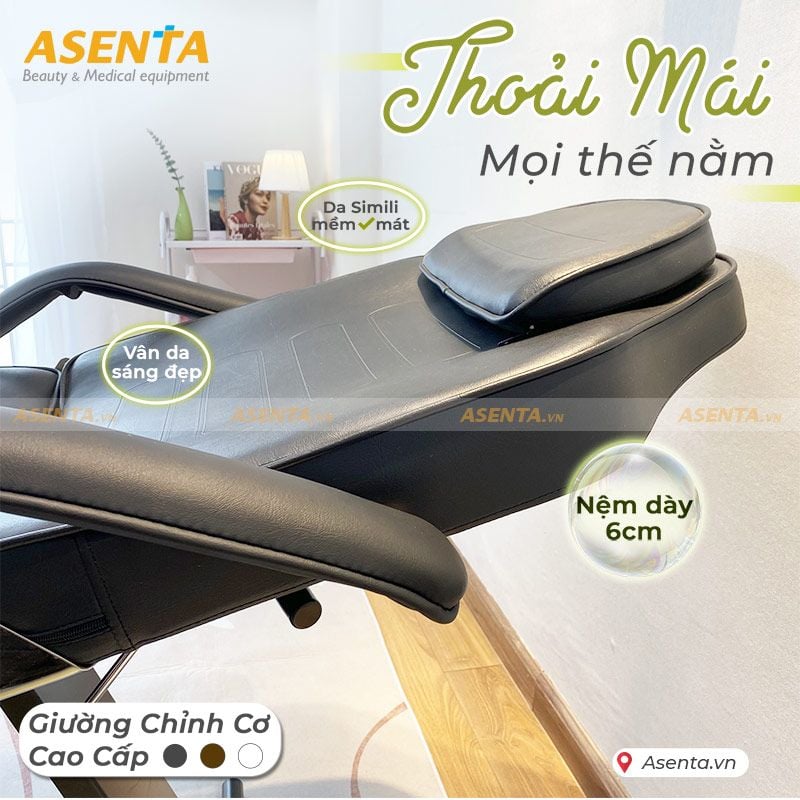 Giường phun xăm nhập khẩu cao cấp HMBB-0502 - Đen