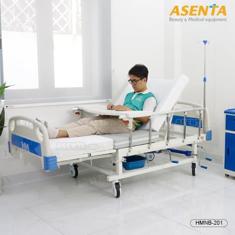 Giường hồi sức cấp cứu ICU 4 tay quay đa chức năng có bô HMNB-2010