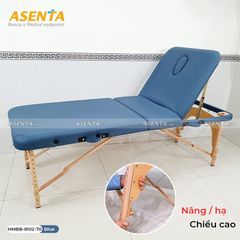 Giường massage gấp gọn chân gỗ HMBB-8102-70 - Xanh