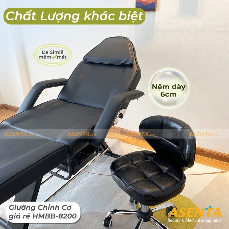 Giường phun xăm thẩm mỹ nhập khẩu giá rẻ HMBB-8200 - Đen