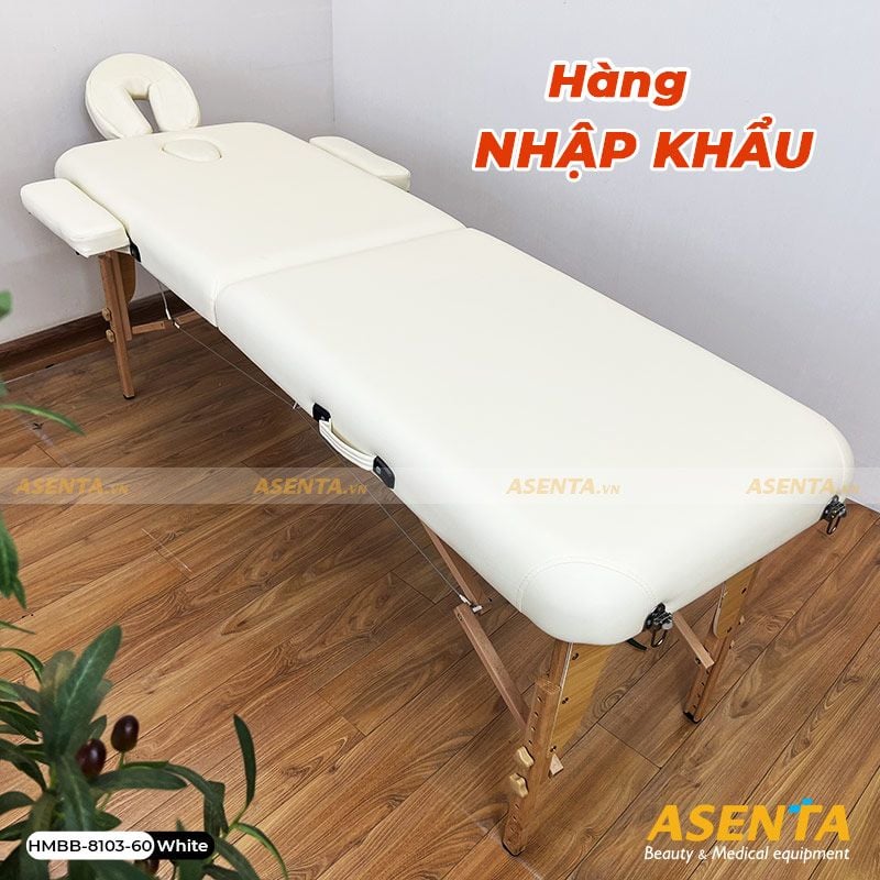 Giường xếp vali chân gỗ Full phụ kiện HMBB-8103-60 - Nâu