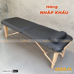 Giường Spa chân gỗ dạng vali gấp gọn HMBB-8101-60 - Trắng