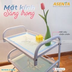 Kệ Inox 3 Tầng Mặt Kính