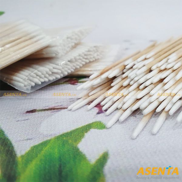Tăm bông gỗ phun xăm thẩm mỹ