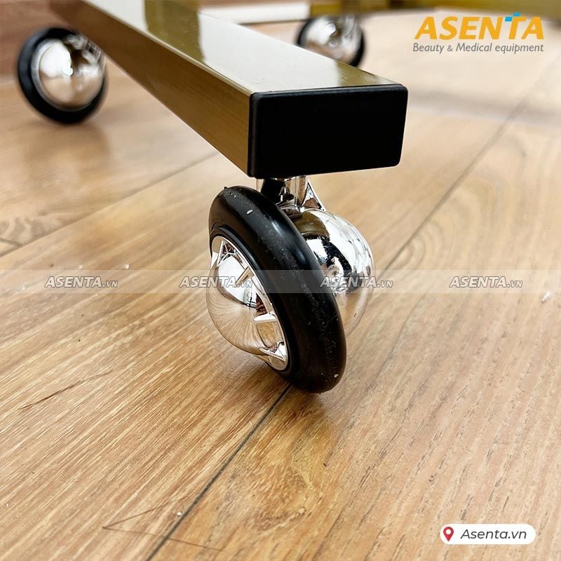 Xe đẩy Inox 2 tầng mạ vàng SKM-2T