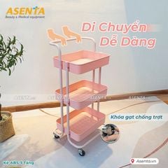 Xe Đẩy Spa 3 Tầng Khay Nhựa ABS