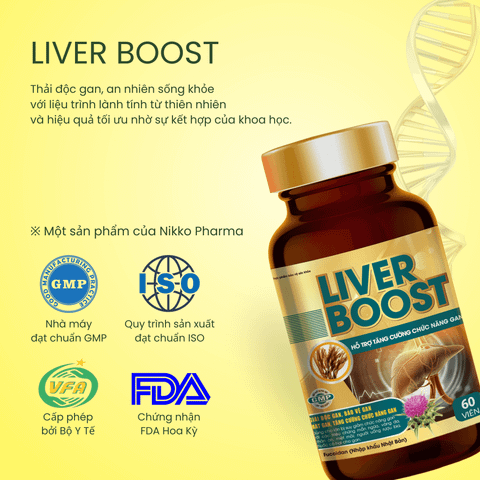  VIÊN UỐNG BỔ GAN LIVER BOOST hỗ trợ thải độc gan, bảo vệ gan, mát gan, tăng cường chức năng gan 
