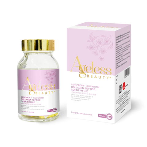  VIÊN UỐNG ĐẸP DA AGELESS BEAUTY+ hỗ trợ làm đẹp da, chống lão hóa, giúp da khỏe mạnh từ bên trong 