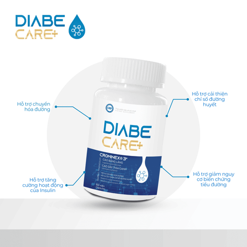  VIÊN UỐNG HỖ TRỢ TIỂU ĐƯỜNG DIABE CARE+ hỗ trợ chuyển hóa đường, cải thiện chỉ số đường huyết 