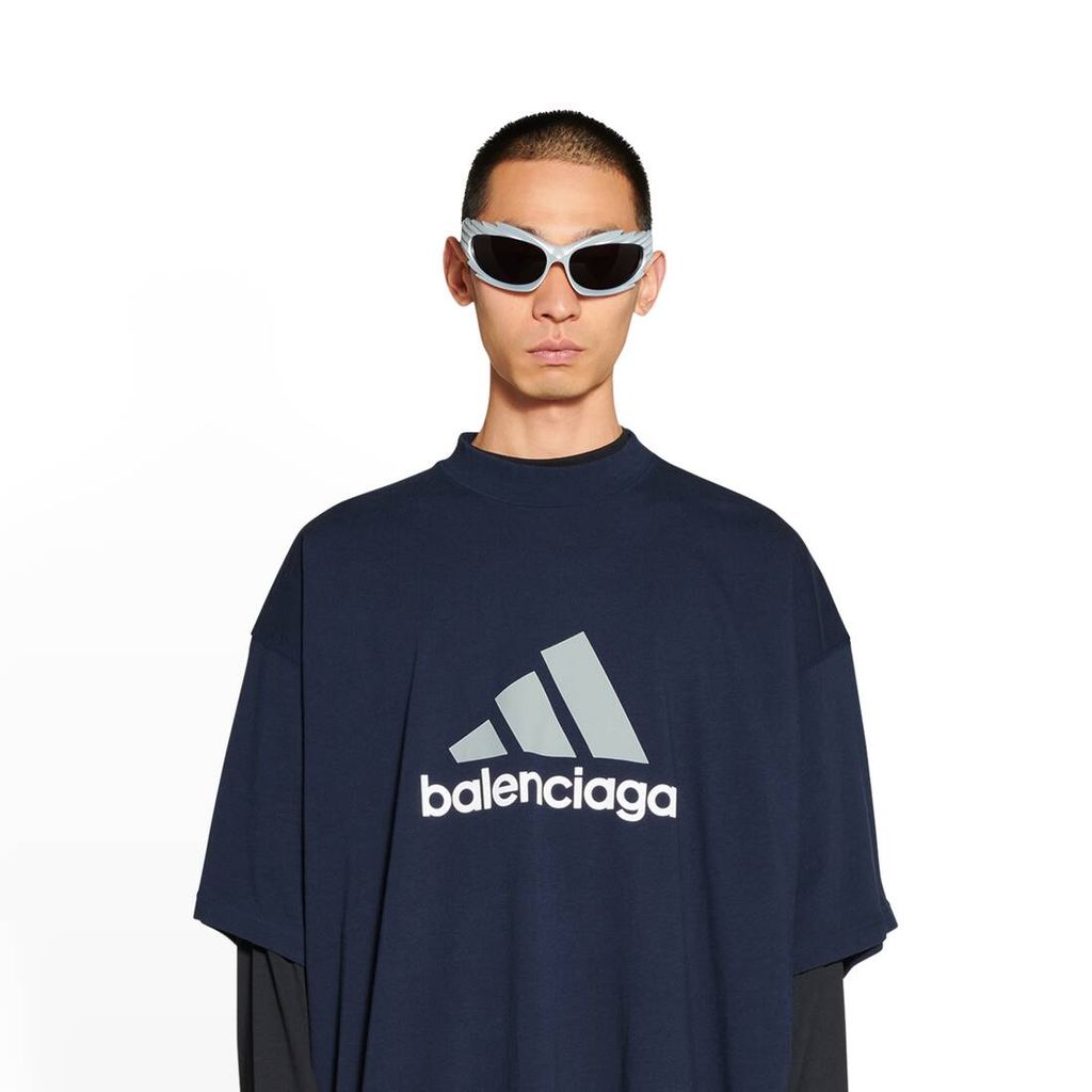 BALENCIAGA T-SHIRT - BALENCIAGA x ADIDAS BIG CENTER LOGO (NAVY)