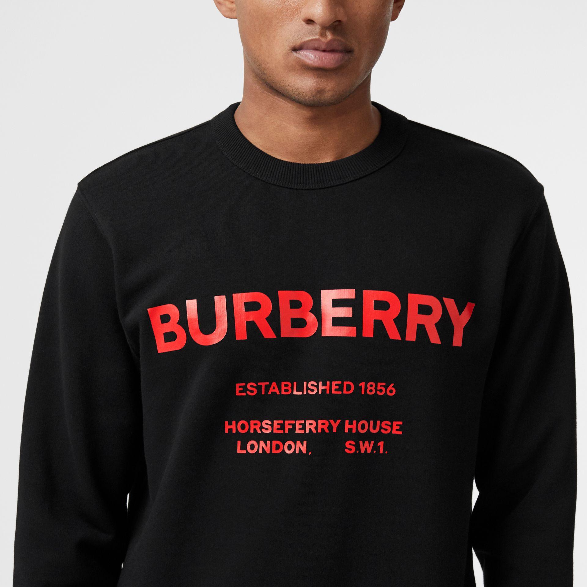 BURBERRY - Black Red Horseferry Print Cotton Sweatshirt – thecashiervn