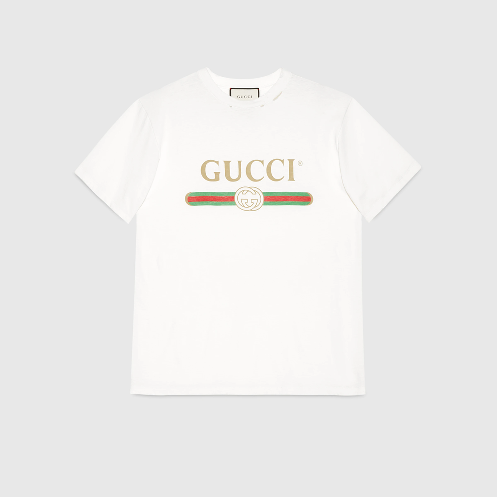 GUCCI T-SHIRT - GUCCI LOGO T-SHIRT (CHECK CODE - TAG AUTH)