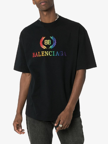 BALENCIAGA T-SHIRT - BB RAINBOW LOGO