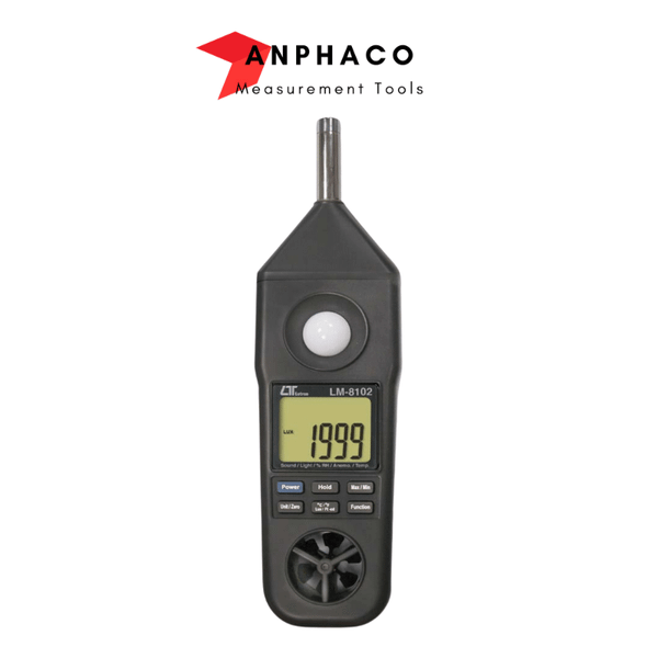 Máy đo tốc độ gió, ánh sáng, độ ồn, nhiệt độ, độ ẩm LUTRON LM-8102 - Đánh giá chi tiết