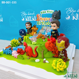  Bánh Sinh Nhật Siêu Anh Hùng Và Công Viên Khủng Long (BB-001-335) 