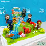  Bánh Sinh Nhật Siêu Anh Hùng Và Công Viên Khủng Long (BB-001-335) 