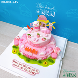  Bánh Sinh Nhật 2 Tầng Bé Heo Hồng Và Ngôi Nhà Cối Xay Gió (BB-001-245) 