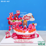  Tháp Bánh Sinh Nhật 2 Tầng Gấu Dâu Lotso Và Công chúa Alice (BB-001-407) 