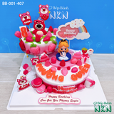  Tháp Bánh Sinh Nhật 2 Tầng Gấu Dâu Lotso Và Công chúa Alice (BB-001-407) 