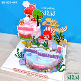  Tháp Bánh Sinh Nhật Tiên Cá x Bé Heo 2 Tầng (BB-001-449) 