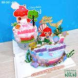  Tháp Bánh Sinh Nhật Tiên Cá x Bé Heo 2 Tầng (BB-001-449) 