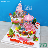  Tháp Bánh Sinh Nhật Noel 2 Tầng (BB-001-532) 