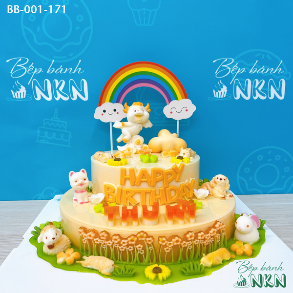  Bánh Sinh Nhật 2 Tầng Cho Bé Tuổi Sửu (BB-001-171) 