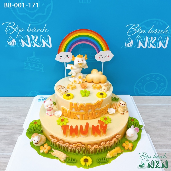  Bánh Sinh Nhật 2 Tầng Cho Bé Tuổi Sửu (BB-001-171) 