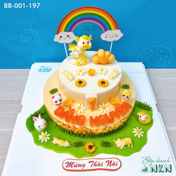  Bánh Sinh Nhật 2 Tầng Cho Bé Tuổi Sửu (BB-001-197) 