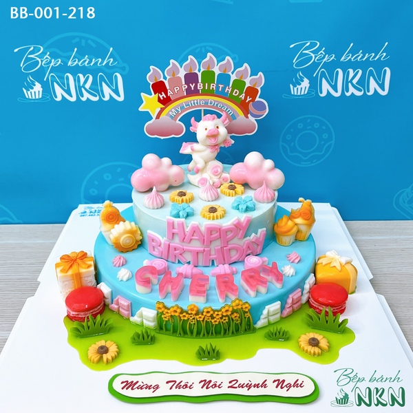  Bánh Sinh Nhật 2 Tầng Cho Bé Tuổi Sửu (BB-001-218) 