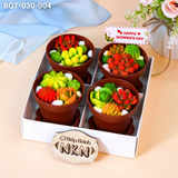  Hộp Quà 4 Chậu Bánh Sen Đá Kèm Xẻng (BQT-030-004) 