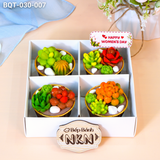  Hộp Quà 4 Cupcake Sen Đá (BQT-030-007) 