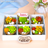  Hộp Quà 6 Cupcake Sen Đá (BQT-030-008) 