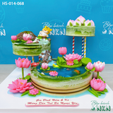  Bánh Mừng Thọ Sen Đào 3 Tầng (HS-014-068) 