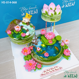  Bánh Mừng Thọ Sen Đào 3 Tầng (HS-014-068) 