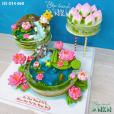  Bánh Mừng Thọ Sen Đào 3 Tầng (HS-014-068) 