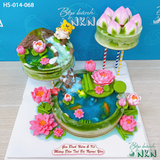  Bánh Mừng Thọ Sen Đào 3 Tầng (HS-014-068) 