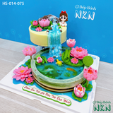  Tháp Bánh Sinh Nhật Hồ Sen 2 Tầng (HS-014-075) 