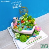  Bánh Sinh Nhật Hồ Sen Cá Lội Tặng Ông Bà, Cha Mẹ (HS-014-097) 