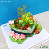  Bánh Kỷ Niệm Hồ Sen Cá Lội Tặng Ông Bà, Cha Mẹ (HS-014-018) 