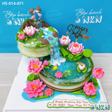  Tháp Bánh Sinh Nhật Hồ Sen Cá Lội 2 Tầng (HS-014-071) 