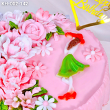  Bánh Sinh Nhật Kết Hoa Võ Gỗ Tone Hồng (KH-002-142) 