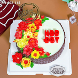  Bánh Sinh Nhật Kết Hoa Tone Đỏ Vàng (KH-002-145) 