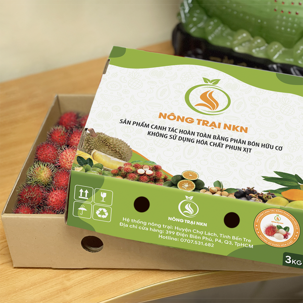  Thùng 3kg Chôm Chôm NKN Canh Tác 100% Phân Bón Hữu Cơ 